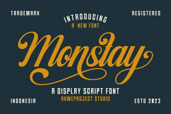 Monstay Script Font for Handmade Labels & Invitations